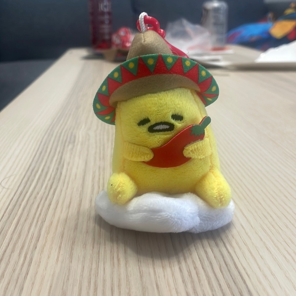 Gudetama Sombrero Plush Keychain